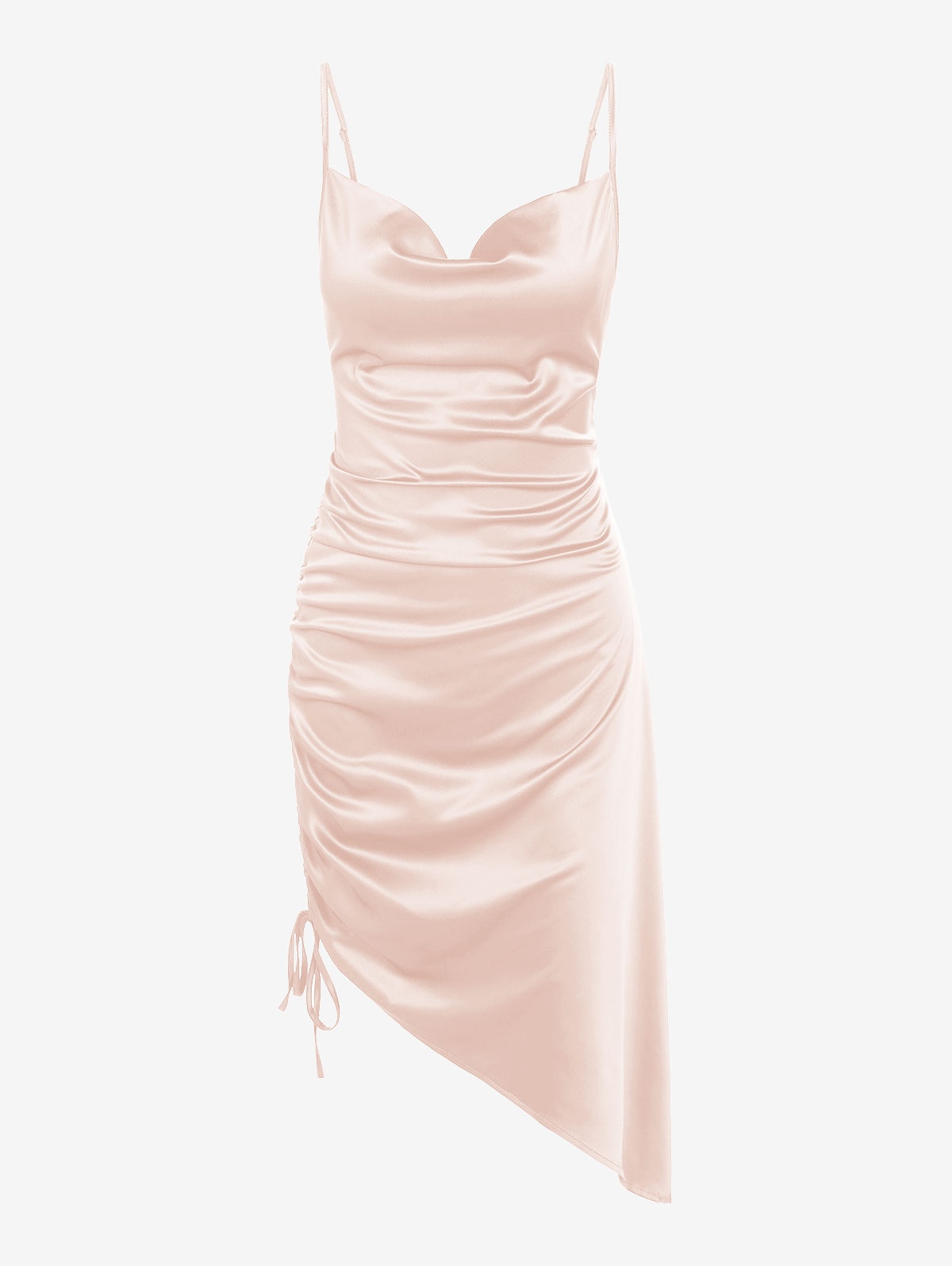 Women's Sexy Satin Dress Spaghetti Strap Slips Nightwear Side Slit Cocktail Party Silk Mini Dresses
