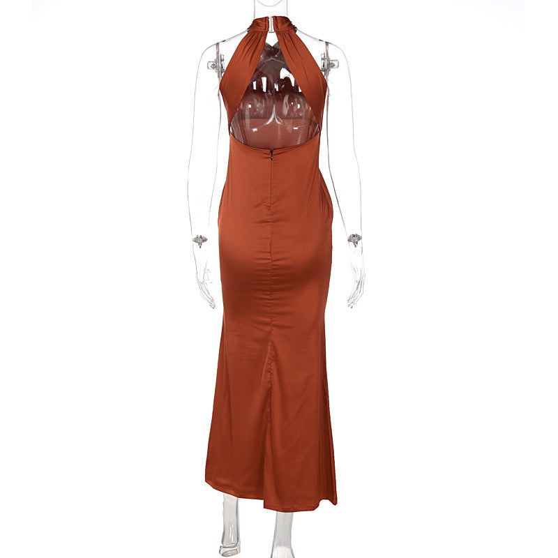sixsr Sexy Satin Sleeveless Backless Elegant Party Maxi Dresses Women Summer Off Shoulder Bodycon Black Long Dress Formal Female
