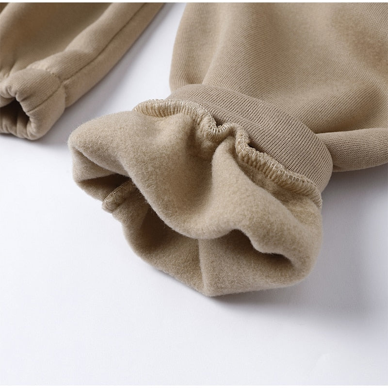 Fashion Casual Fleece Tracksuits Women Solid Warm 2 Piece Set Loose Hoodies And Sweatpants Suit Autumn Winter Sportswear Outfits