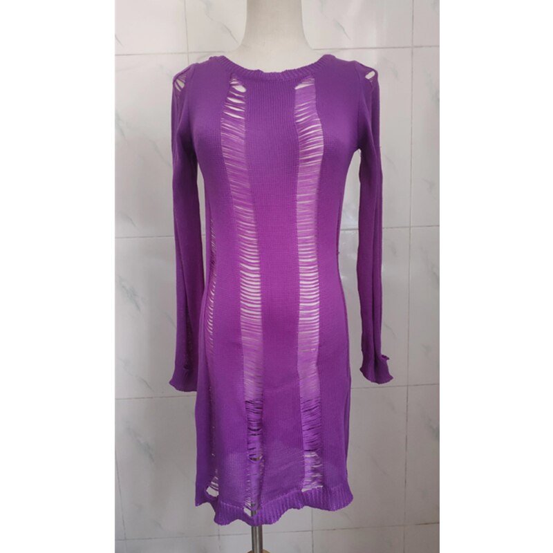 Y2K Knitted Tassel Women Backless Hollow Out Long Sleeve T Shirt Sexy Party Club Casual Beach Outfits Tee Top Summer