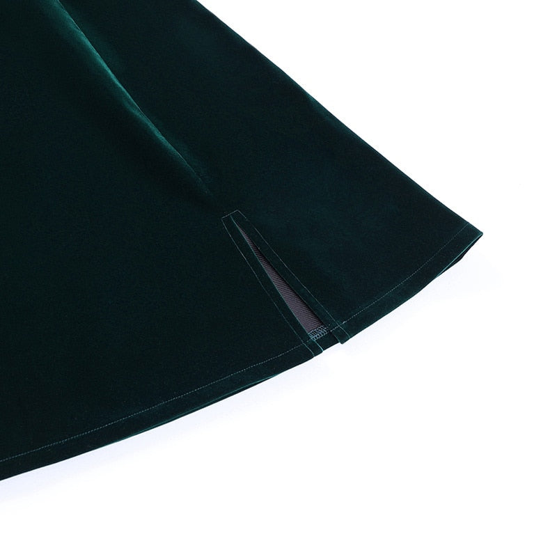 sixsr Womens Fall Fashion  V Neck Velvet Dress Women Sexy Sleeveless Elegant Fashion Female Clothes Solid Backless Strapless Side Split Dress Black