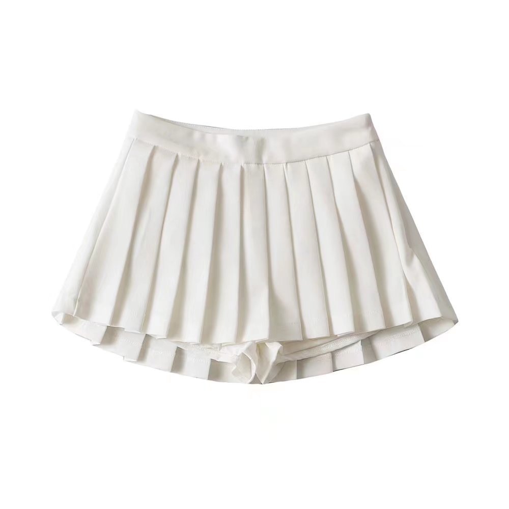 sixsr Summer High Waist Skirts Womens Sexy Mini Skirts Vintage Pleated Skirt Korean Tennis Skirts Short White Black