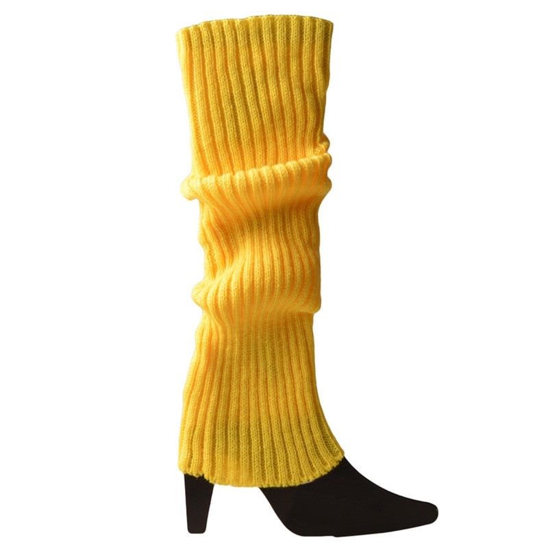 Lolita Leg Warmers Women Warm Winter Knit Foot Cover Crochet Knee Socks Warm Boot Cuffs Beenwarmers Japanese Long Socks
