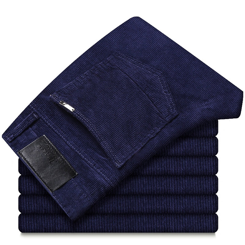 Sixsr 6 Color Men's Thick Corduroy Casual Pants 2024 Winter New Style Business Fashion Stretch Regular Fit Trousers Male Brand Clothes