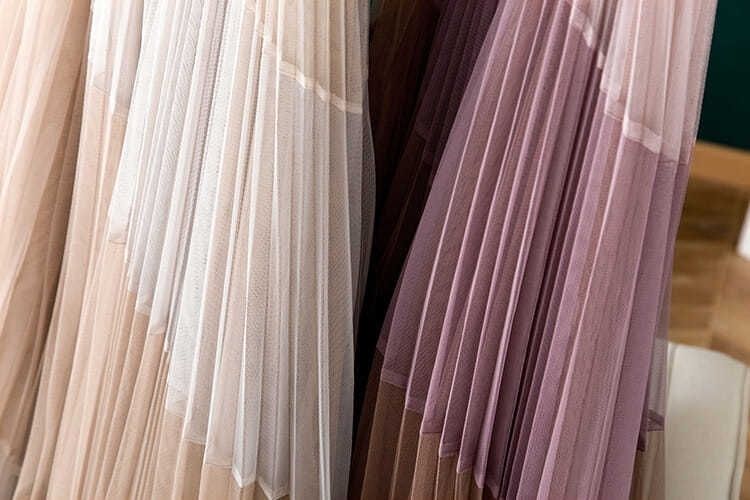 Sixsr Gauze Patchwork Pleated Midi Skirts Spring Summer New Fashion Streetwear Casual Elastic High-waisted Women's Skirt