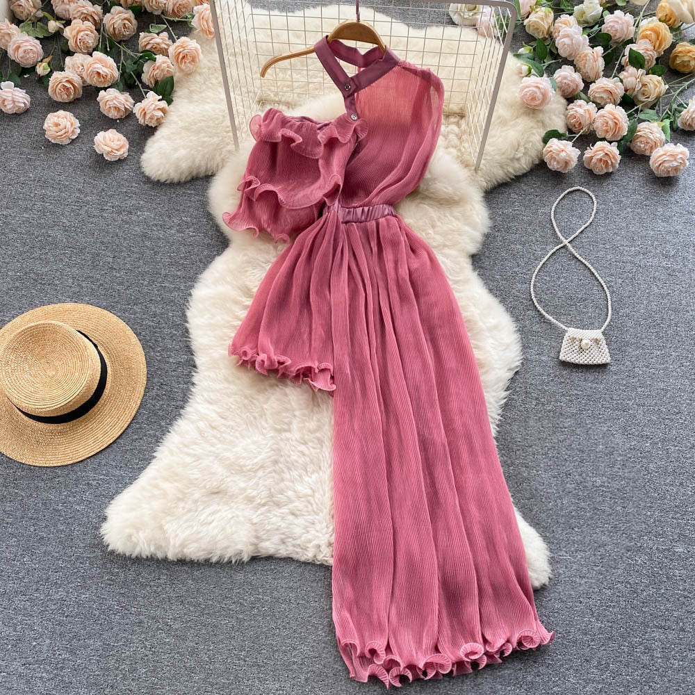 Summer Women Sexy Irregular Dress Elegant Female Ruffle Off Shoulder Slim High Waist Vestidos Green/White/Pink Robe New Fashion