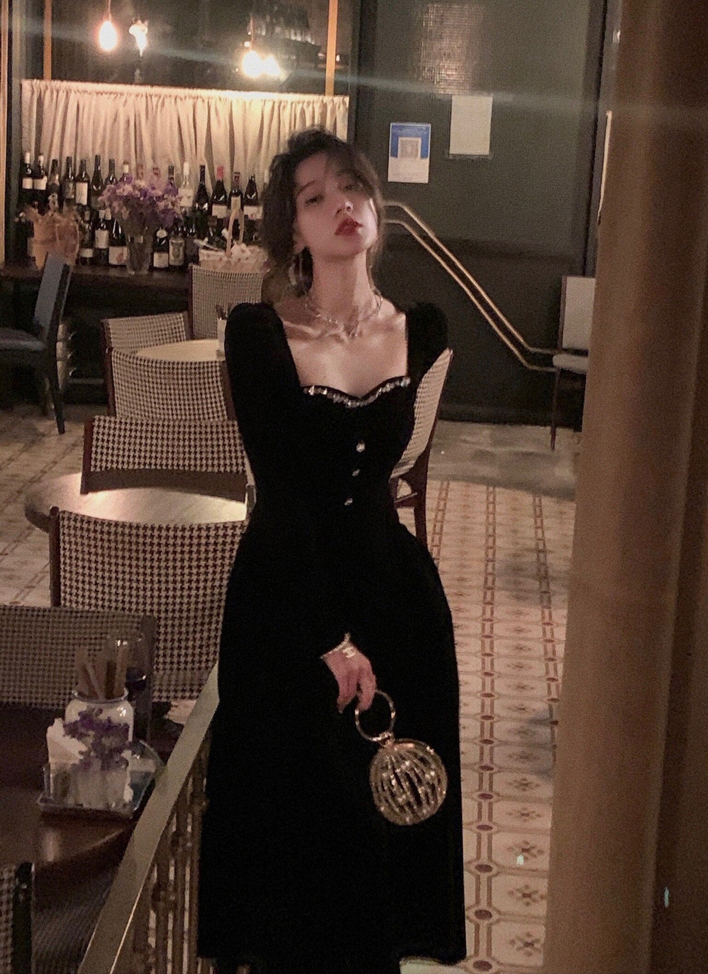 Summer New Elegant Spaghetti Strap Velvet Vintage Black Dress Women Sexy Prom Evening Party Fashion Clothing