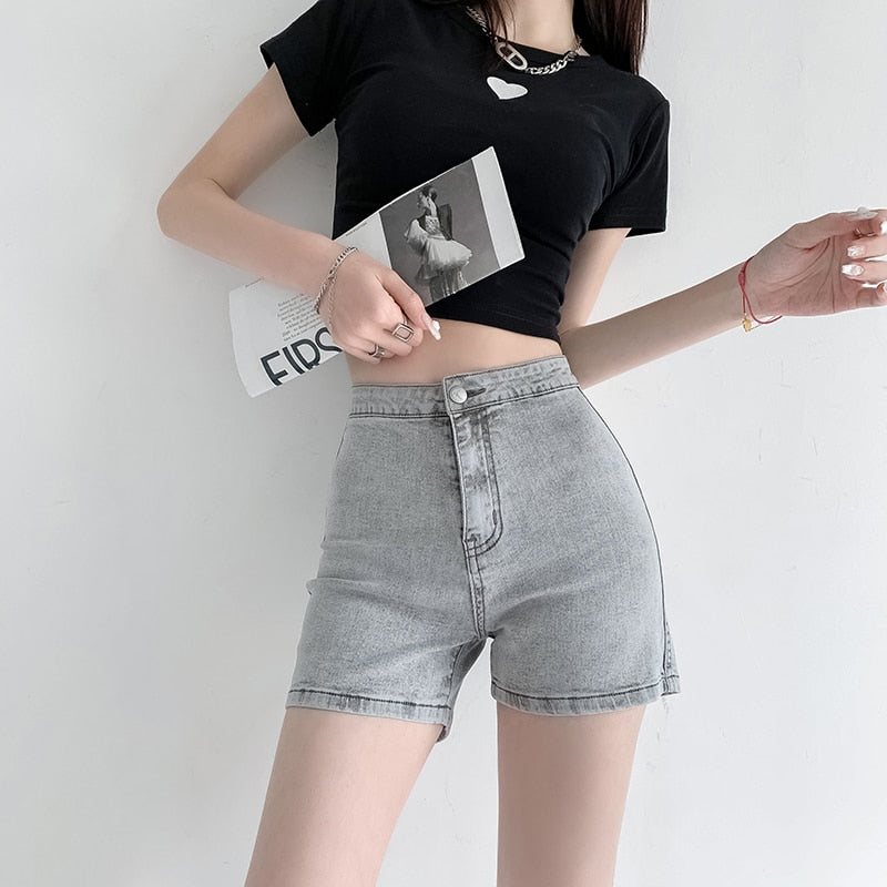 Women Shorts Sexy Jeans Peach Summer New Mini Elegant Lady Skinny Denim Shorts Female Casual Cycling Short Harajuku