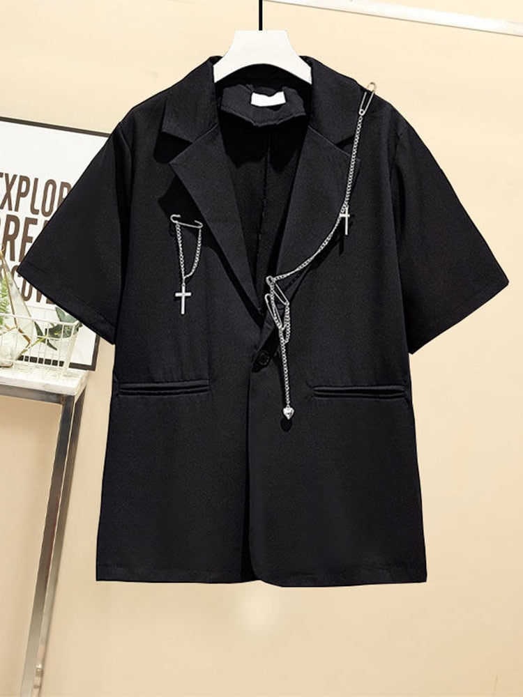 Sixsr Autumn 2024 Women Chain Cargo Pants+Chian Blouse+Chain Vest Women Streetwear Harajuku 3 Piece Set For Women Pants