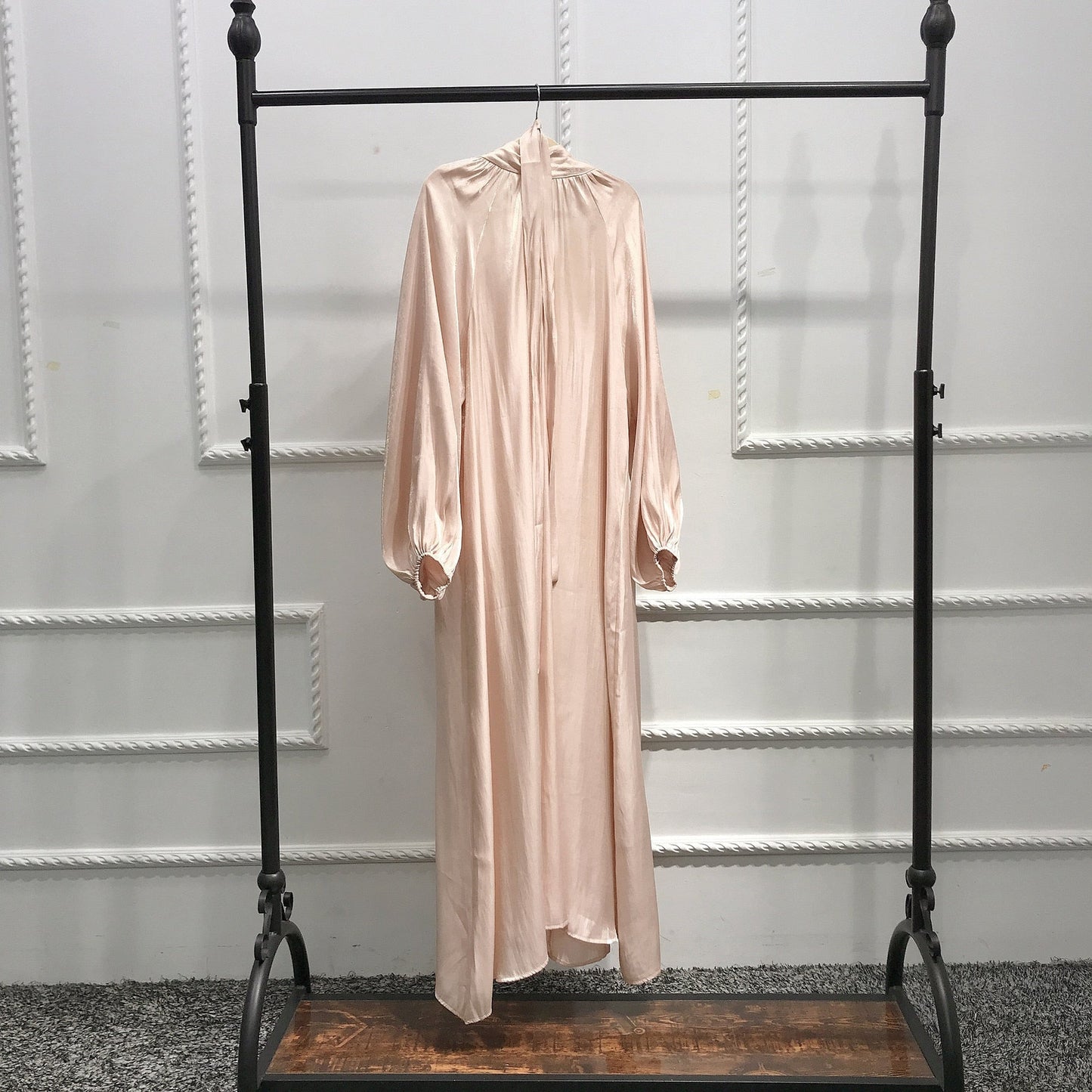 New Morocco Long Dress Muslim Women Flowers Printed Silky Long Abayas Robes Fancy Maxi Dress French Stylish Islamic Dress Belt