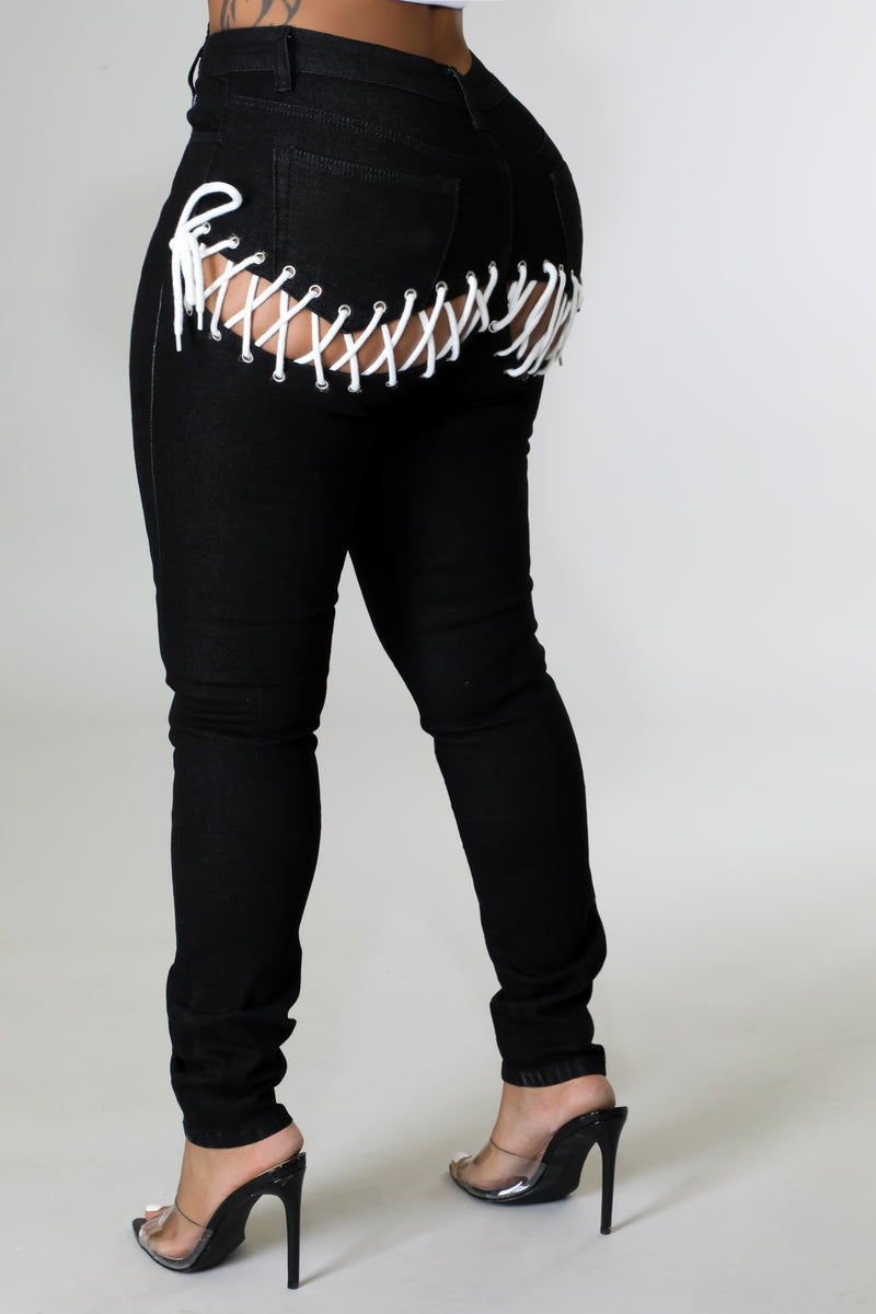 New Back Strap Elastic Bandage Jeans Women's Skinny Ripped Jeans For Women