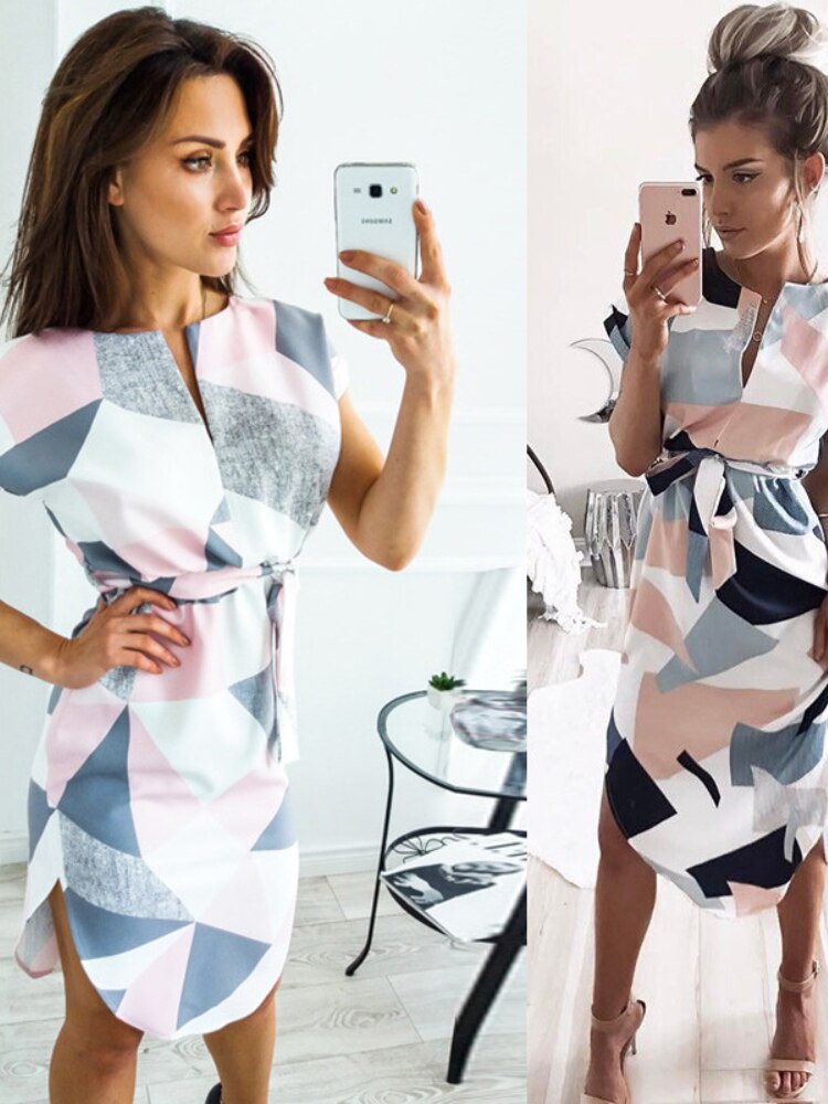 Summer Beach Maxi Dress Women Floral Print Boho midi Dress Ruffles Wrap Casual V-Neck Split Sexy Party Dress Robe