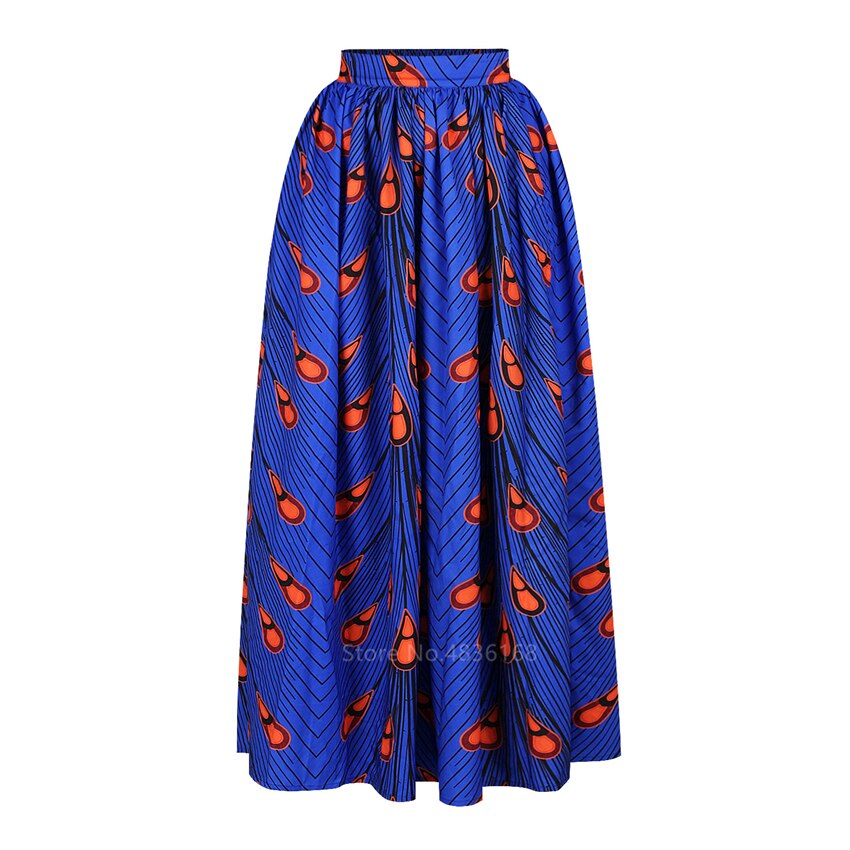 sixsr African Dresses for Women Autumn 2-piece Set Lady Full Sleeve Shoulder Off Festher Dashiki Print Split Skirts Africna Clothes