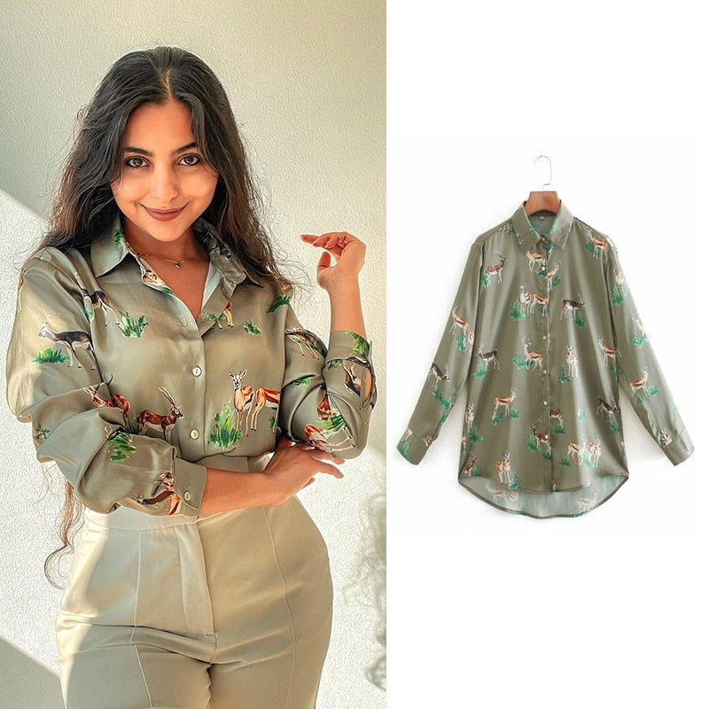 Sixsr women satin blouse long sleeve zebra print shirts vintage office ladies tops femme chandails fashion blusa de mujer Chandails