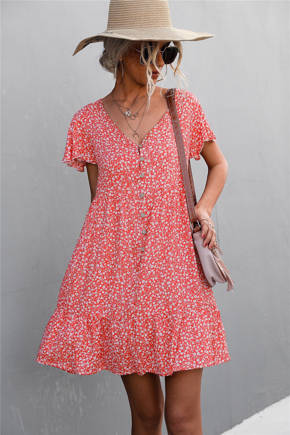 Hot Sale Spring Summer V Neck Dresses