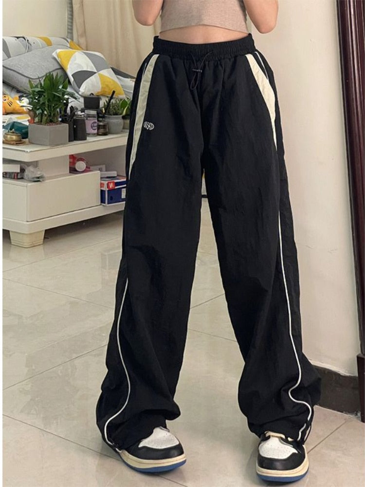 Casual Baggy Pants Women Vintage Oversized Hip Hop Joggers Harajuku Streetwear BF Female Sweatpants Wide Leg Trousers