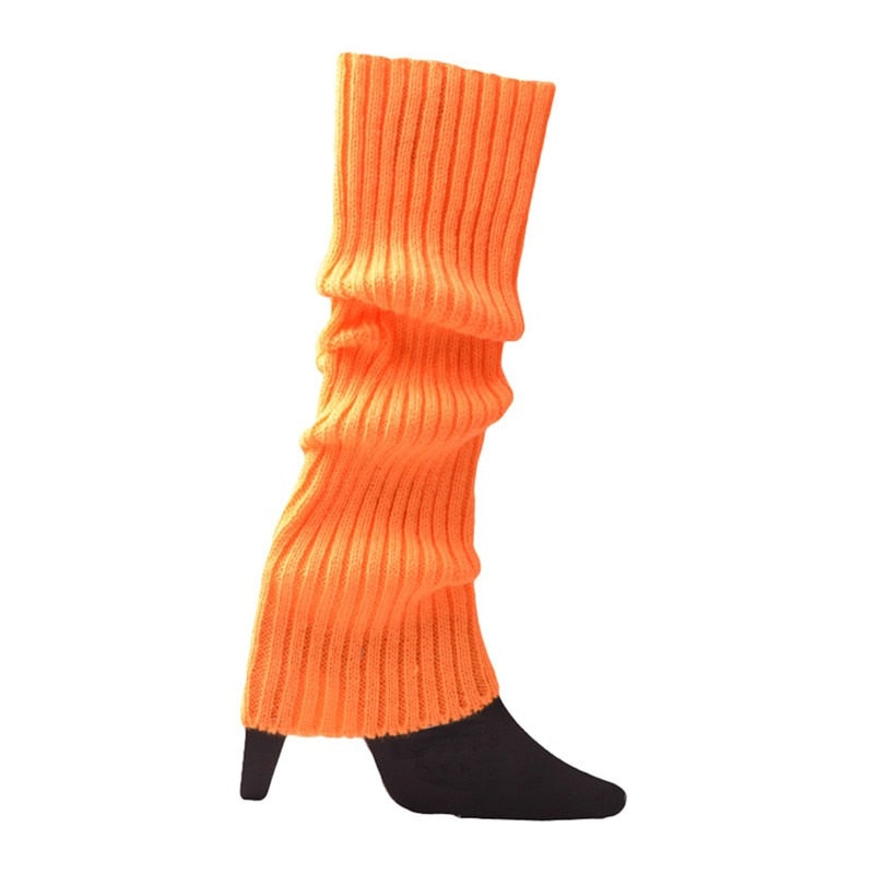 Lolita Leg Warmers Women Warm Winter Knit Foot Cover Crochet Knee Socks Warm Boot Cuffs Beenwarmers Japanese Long Socks