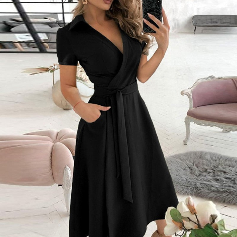 v neck long sleeve spring summer printed dress