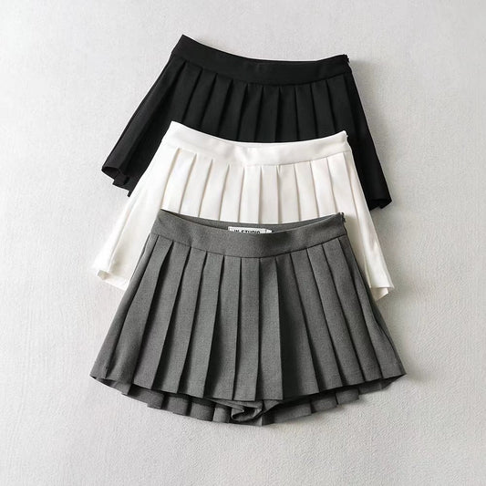 sixsr Summer High Waist Skirts Womens Sexy Mini Skirts Vintage Pleated Skirt Korean Tennis Skirts Short White Black