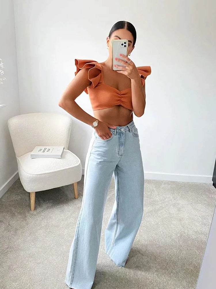 Sixsr Casual Fashion Straight Leg Women's Jeans Denim Bottom Harajuku Boyfriend Long High Waist Baggy Jeans Fall Pants