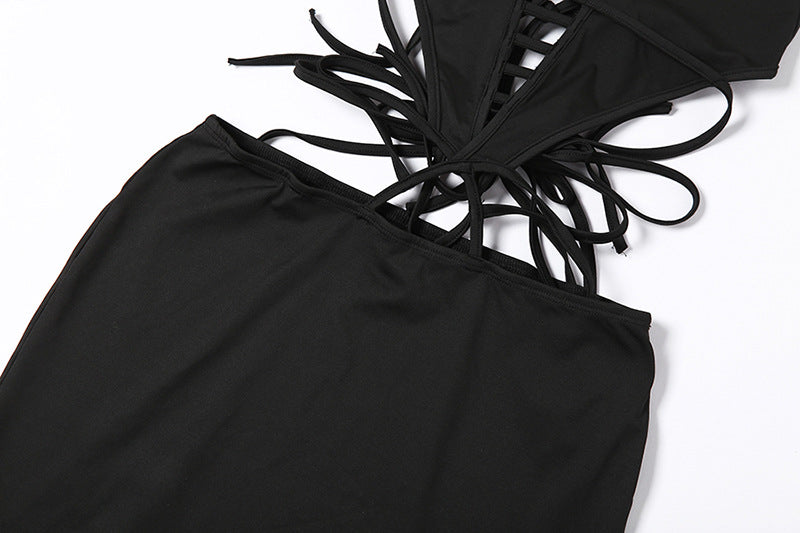 sixsr Sexy Bandage Hollow Out Slip Maxi Dress for Women Party Club Elegant Outfits Summer Holiday Backless Dresses Slim