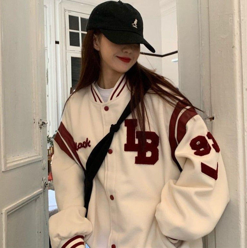 Sixsr American retro stitching jacket spring and autumn women's loose hip-hop ins baseball jacket tmen's and women's tide brand