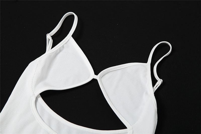 sixsr Summer Dresses For Women Elegant White Cut Out Maxi Dresses For Women Spaghetti Strap Backless Sexy Beach Dress Boho Long Summer Dress Party Wear