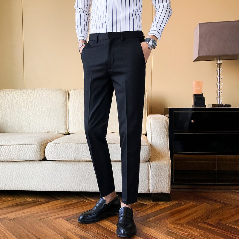 Sixsr 2024 New Business Dress Pants Men Solid Color Office Social Formal Suit Pants Casual Streetwear Wedding Trousers Pantalon Homme