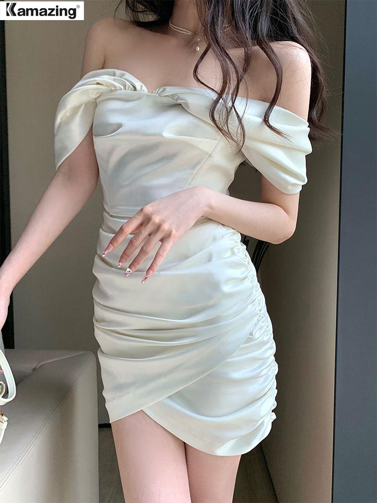 sixsr Summer Robe New Women Elegant Off Should Midi Prom Dress Female Fashion Vestdios Ladies Evening Party Clothes