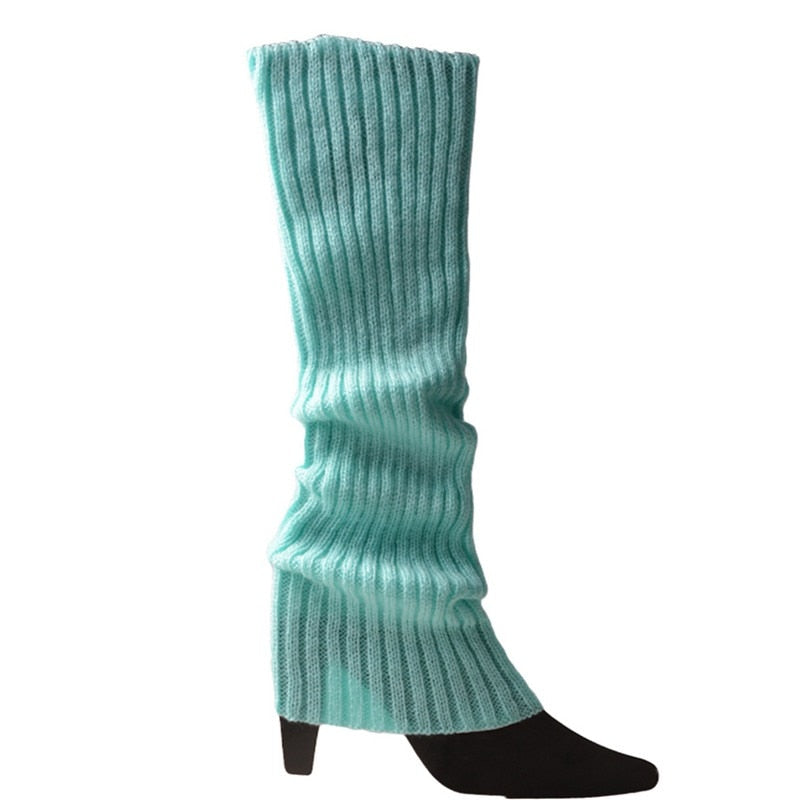 Lolita Leg Warmers Women Warm Winter Knit Foot Cover Crochet Knee Socks Warm Boot Cuffs Beenwarmers Japanese Long Socks