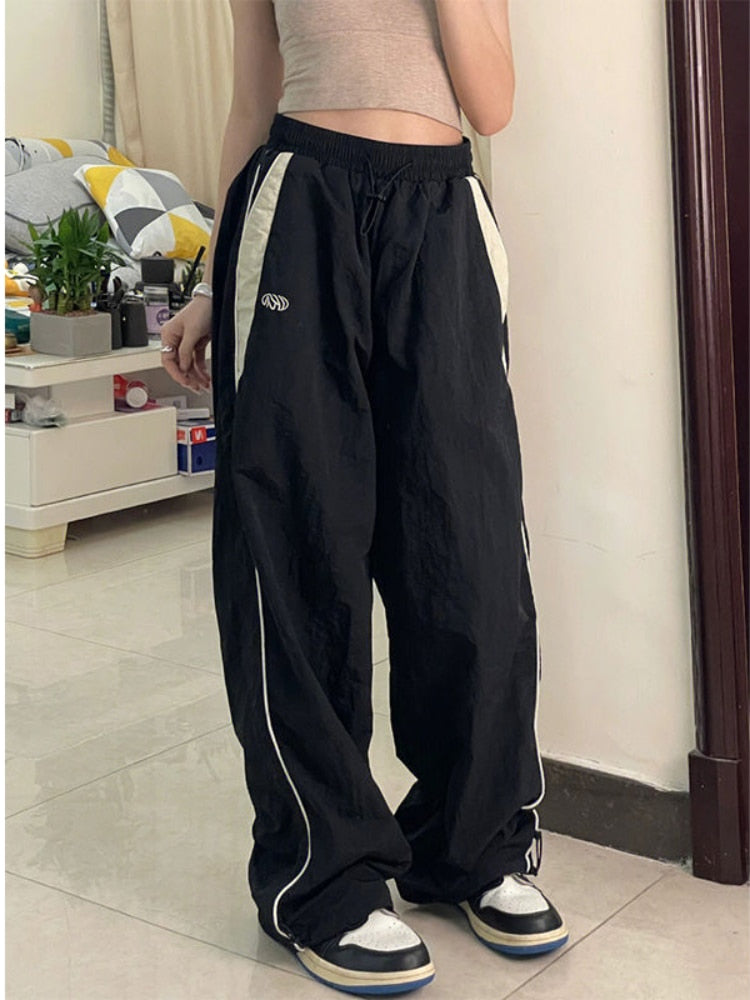 Casual Baggy Pants Women Vintage Oversized Hip Hop Joggers Harajuku Streetwear BF Female Sweatpants Wide Leg Trousers