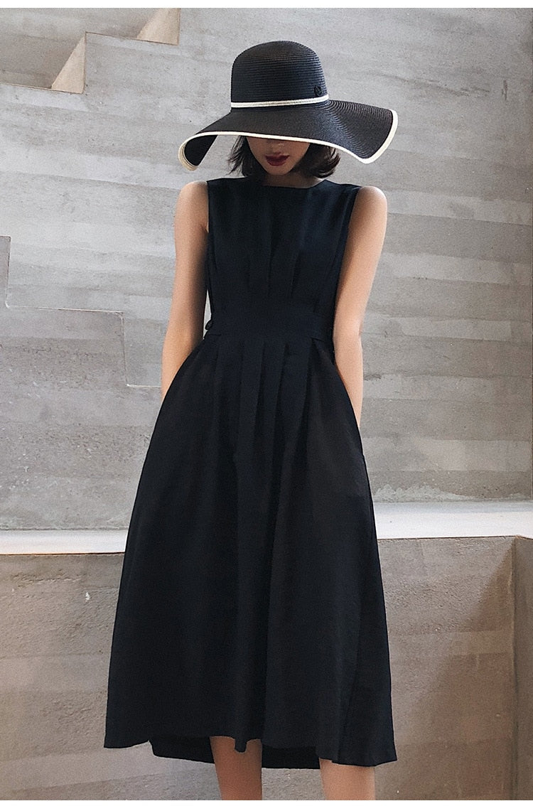 sixsr Women White Dress Black Fashion Elegant Party O-neck Sleeveless Vestido Tank Sundress Female spring summer
