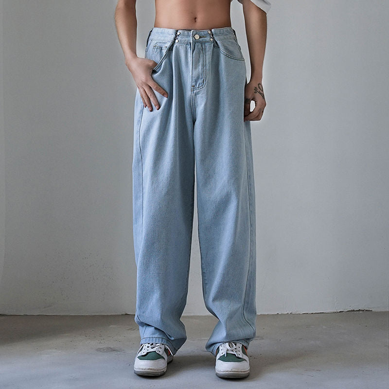 Sixsr 4 Colors Baggy Jeans Men Fashion Casual Wide Leg jeans mens Harajuku Streetwear Hip Hop Loose Straight Denim Pants mens Trousers