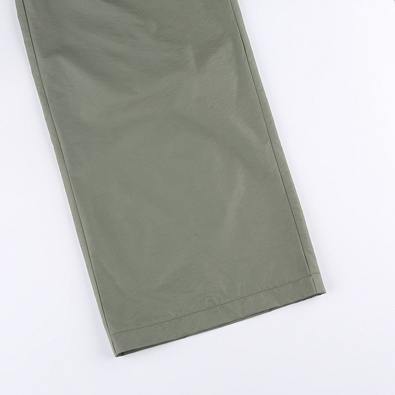 Joggers Baggy Wide Leg Sweatpants Sets Loose Drawstring Low Waist Streetwear Cargo Pants Turtleneck Top 2 Piece Set