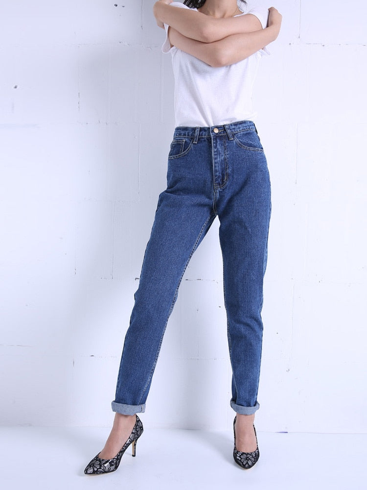 Sixsr  Harem Pants Vintage High Waist Jeans Woman Boyfriends Women's Jeans Full Length Mom Jeans Cowboy Denim Pants Vaqueros Mujer