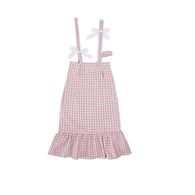 Sixsr Spring Japanese Kawaii Plaid Strap Skirts Women Sweet Bow Designer Party Midi Skirt Female Casual Korean Fashion Cute Skirt