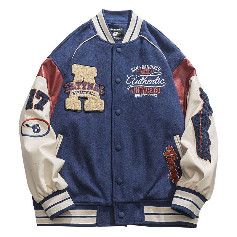 Sixsr American letter shape embroidered baseball uniform autumn couple bf jacket men's street loose long-sleeved hooded jacket men