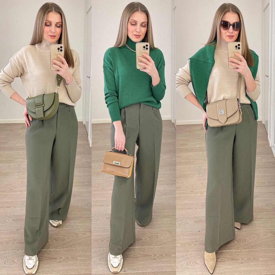 sixsr Outfits  Trends New Spring Summer Women's Casual Straight Classic Green Black Rose Red High Waist Pants Korean Wide Leg Trousers for Women
