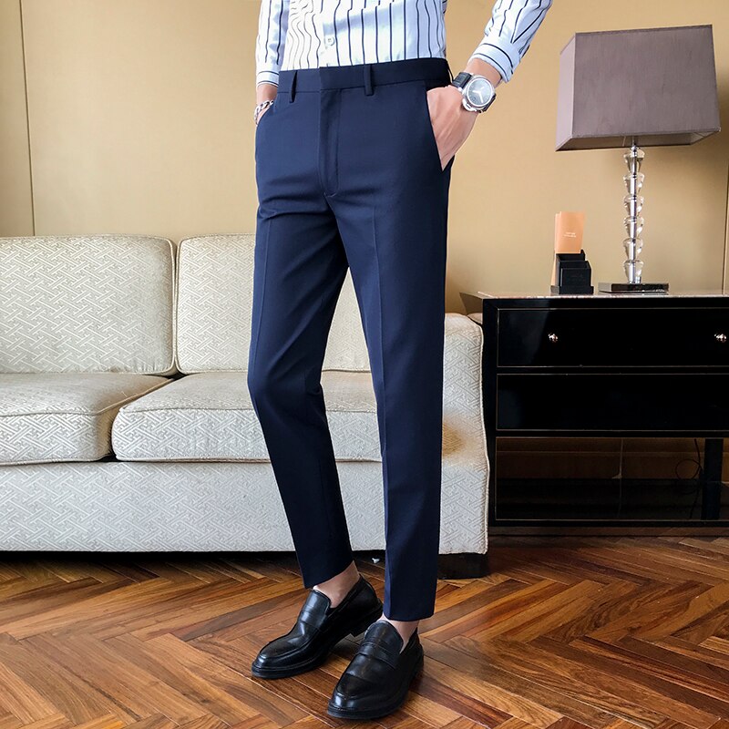 Sixsr 2024 New Business Dress Pants Men Solid Color Office Social Formal Suit Pants Casual Streetwear Wedding Trousers Pantalon Homme