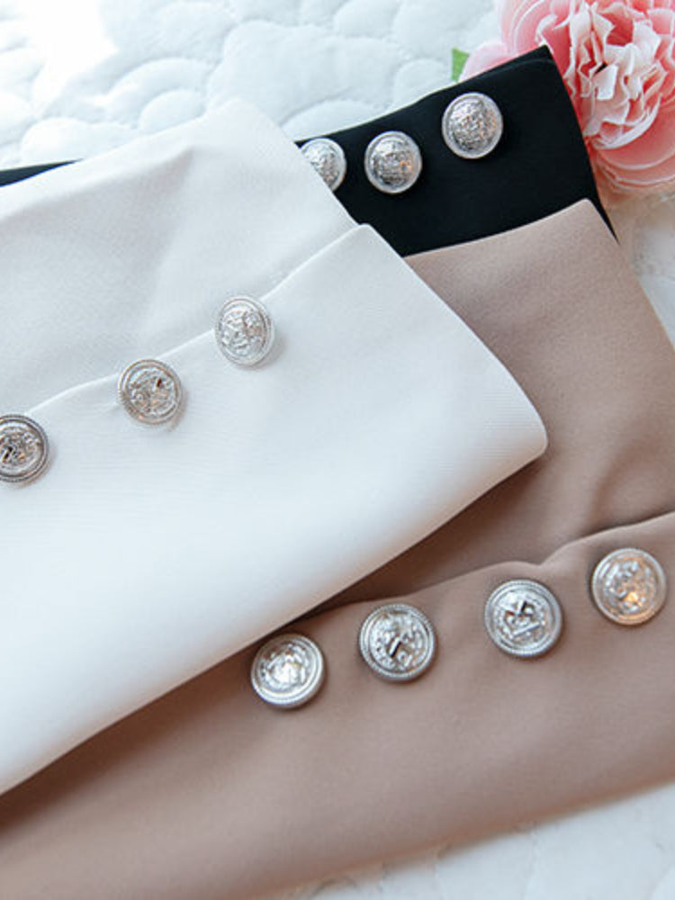 sixsr JK Blazer Skirt Set Female Short Suit Jacket + Pleated Skirt Spring Autumn Professional Wear Elegant Goddess Two-piece Set