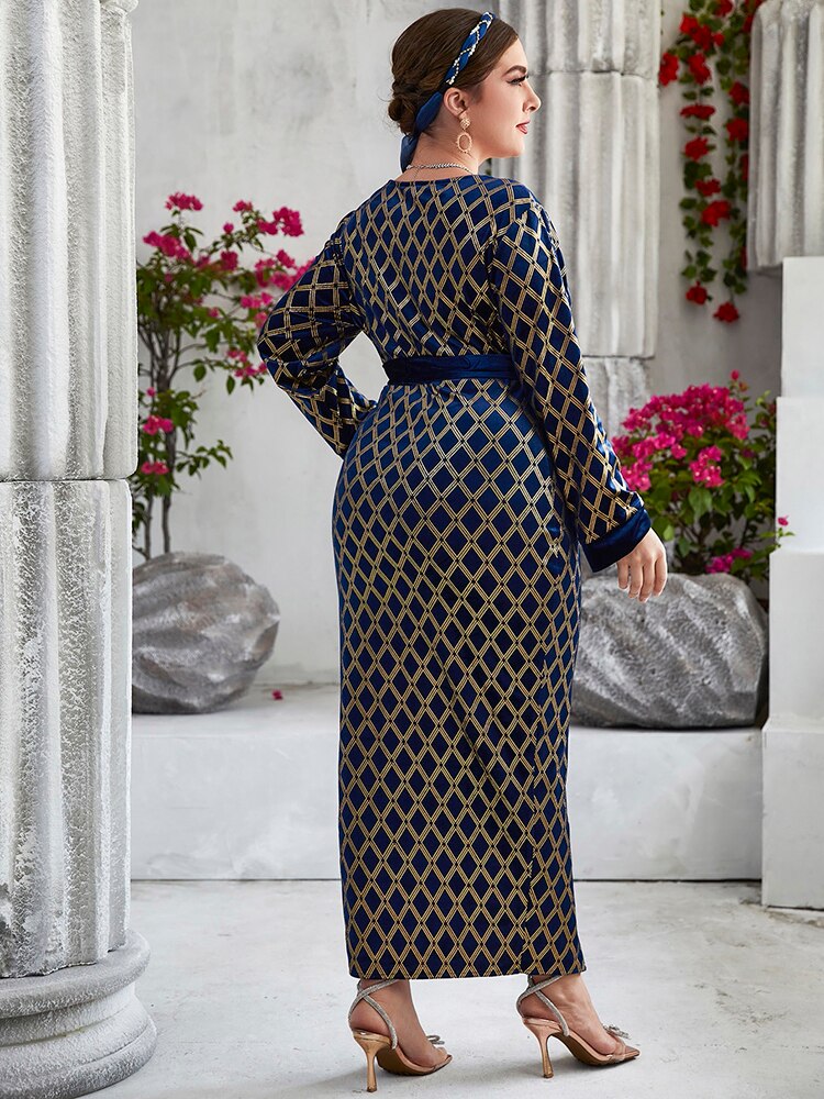 Plus Size Maxi Dresses Large  Spring Women Oversized Long Luxury Chic Elegant Evening Party Muslim Festival Clothing