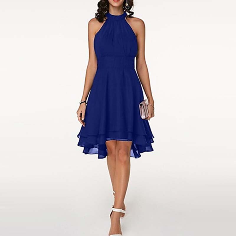 Slim fit round neck sleeveless dress