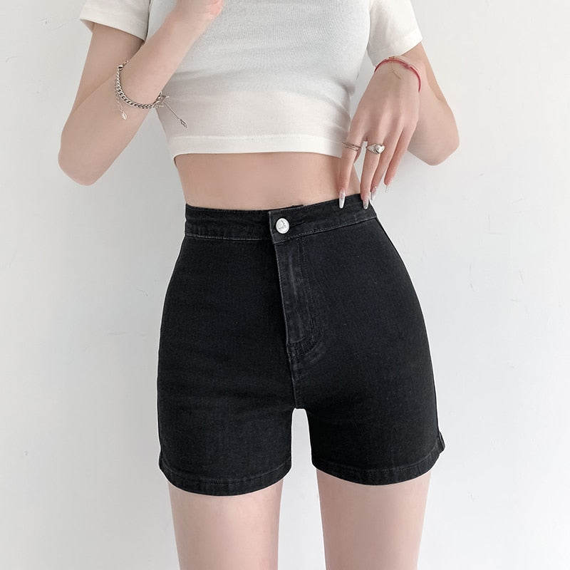 Women Shorts Sexy Jeans Peach Summer New Mini Elegant Lady Skinny Denim Shorts Female Casual Cycling Short Harajuku