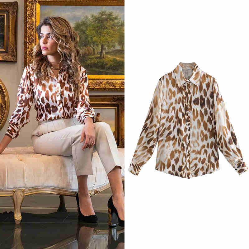 Sixsr women satin blouse long sleeve zebra print shirts vintage office ladies tops femme chandails fashion blusa de mujer Chandails
