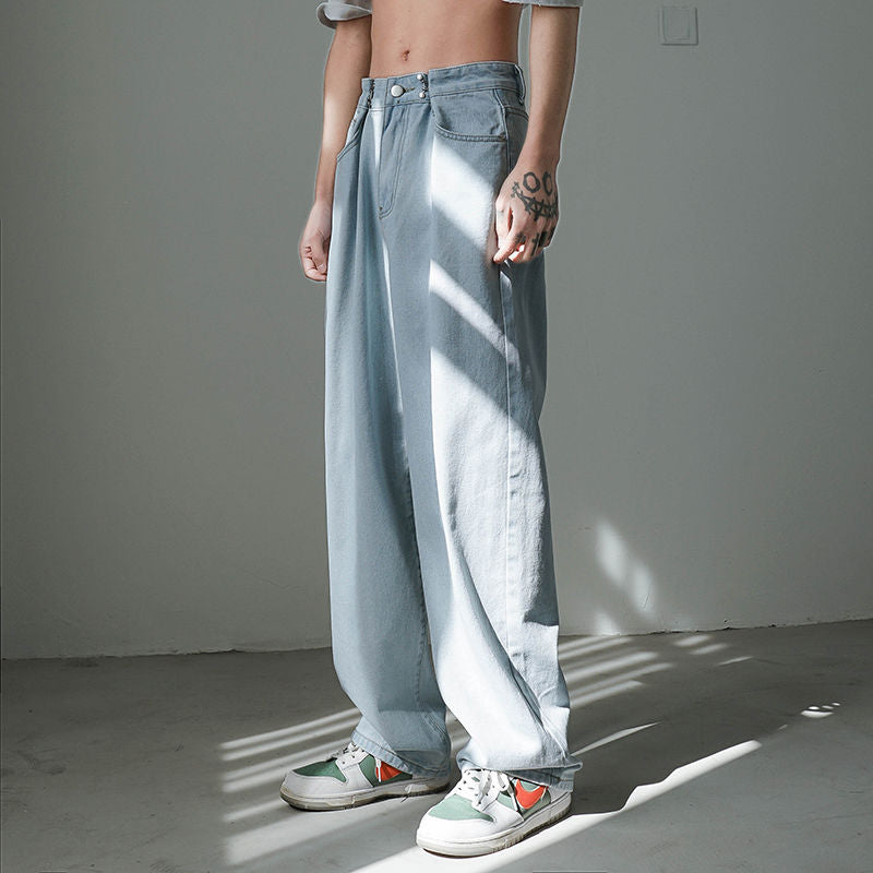 Sixsr 4 Colors Baggy Jeans Men Fashion Casual Wide Leg jeans mens Harajuku Streetwear Hip Hop Loose Straight Denim Pants mens Trousers