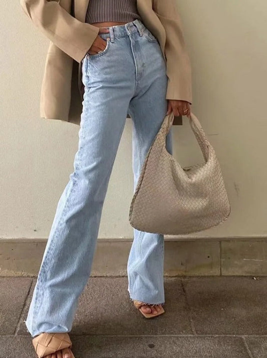 Sixsr  Casual Fashion Straight Leg Women's Jeans Denim Bottom Harajuku Boyfriend Long High Waist Baggy Jeans Fall Pants