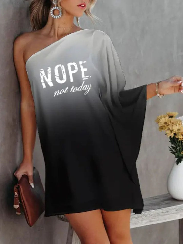 Sexy One-Shoulder Long Sleeve Party Dress Spring Vintage Halter Loose Irregular Dress Elegant Women Print Ruffle Dresses Vestido