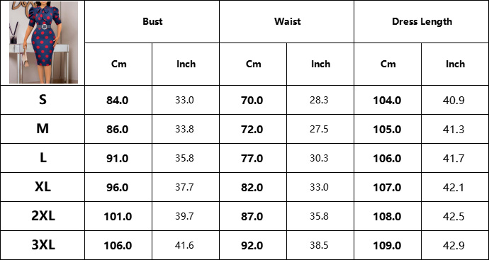 Elegant Office Dresses for Ladies Business Dot Printed High Waisted Short Sleeve Mid Calf Fashion Work Wear Cloth Dress OL