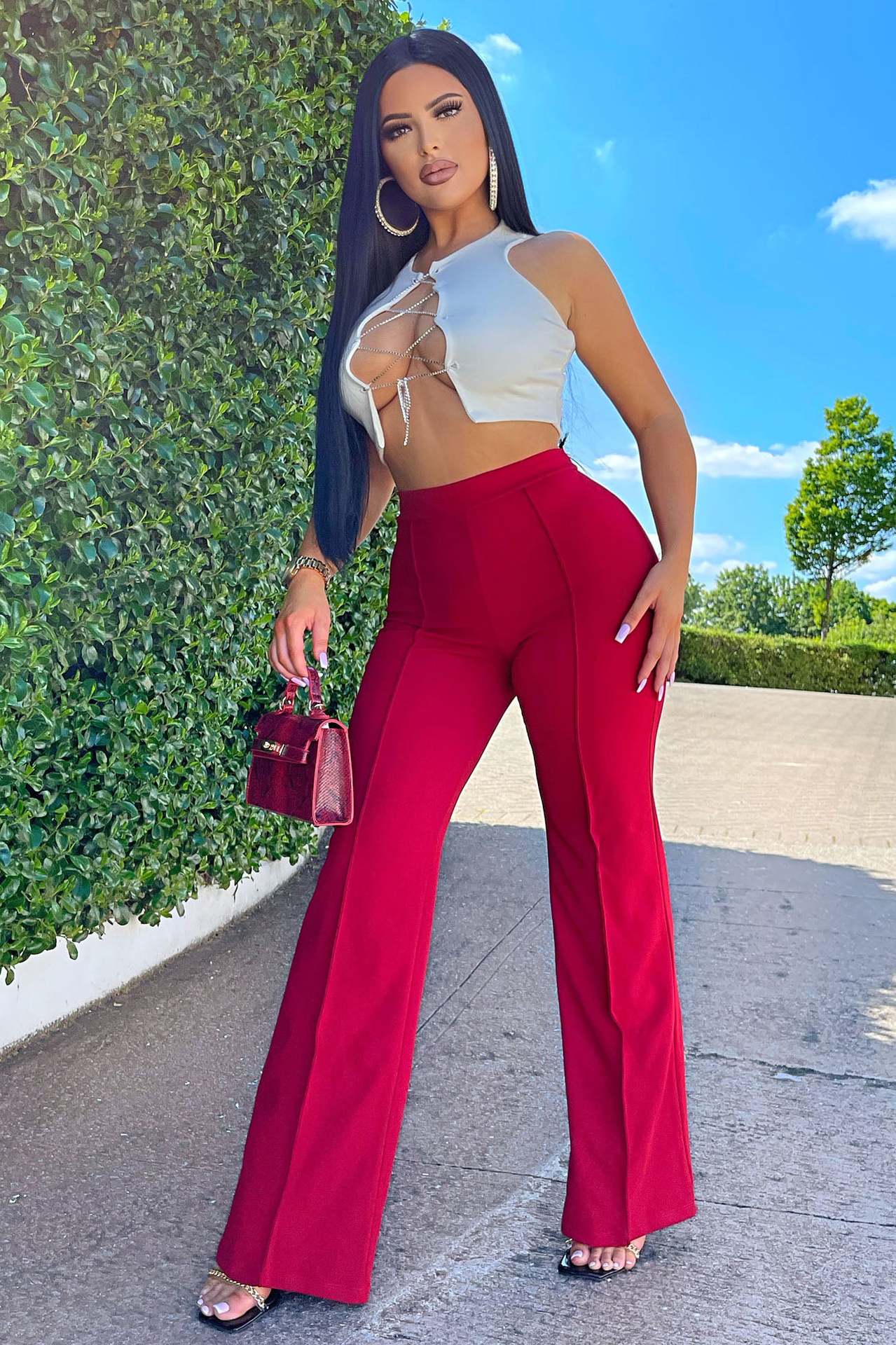 Spring Autumn New Slim Solid Tone Flare Pants Fashion Korean Version Elastic Waist Street Dress Women Suit Wide Leg Pants