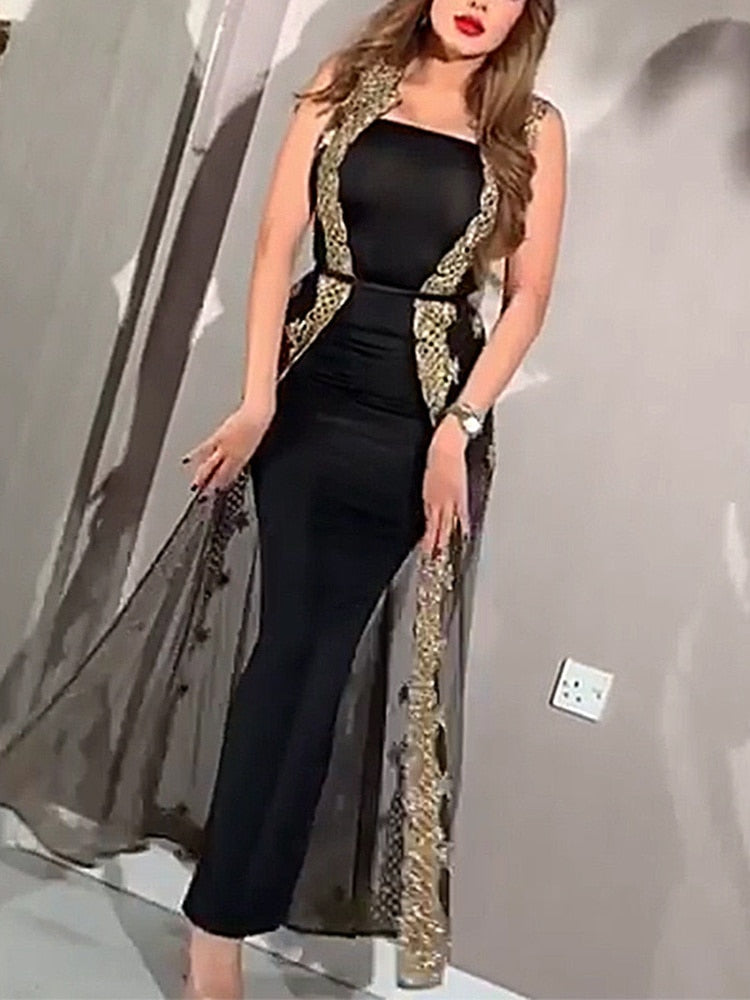 sixsr Summer Outfits Two Piece Set Sexy Night Club Strapless Dress Women Slim Fit Sheath Perspective Mesh Split Shawl Bodycon Party Prom Vestidos